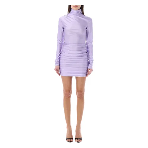 Andamane , Lillac Draped Mini Dress ,Purple female, Sizes: