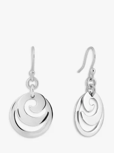 Andea Silver Spiral Circle Drop Earrings - Silver - Female