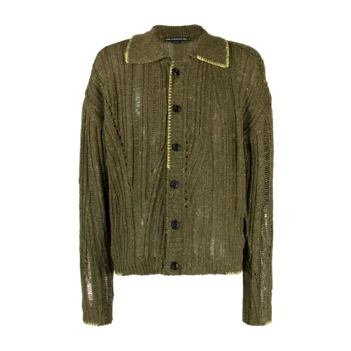 Andersson Bell , Green Khaki Distressed Sweater ,Beige male, Sizes:
