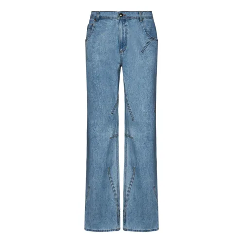 Andersson Bell , Wide Leg Blue Denim Jeans ,Blue female, Sizes: