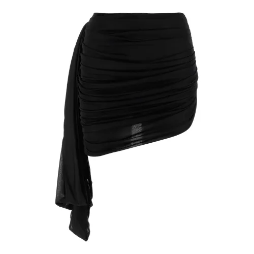 Andrea Adamo , Mini skirt made of viscose ,Black female, Sizes: