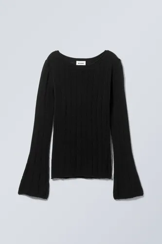 Anessa Sheer Knit Sweater - Black