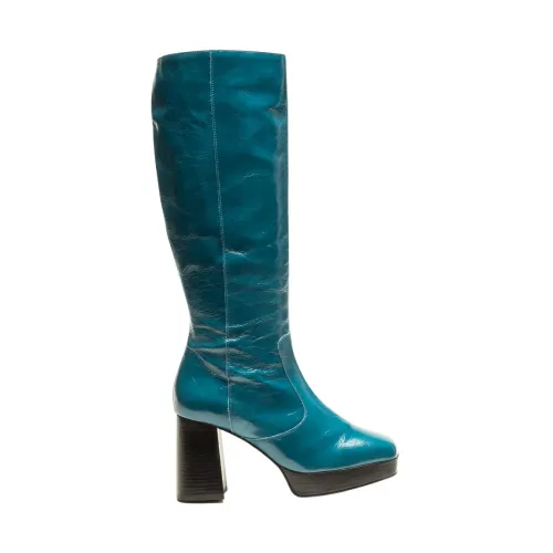 Angel Alarcon , Heeled Boots ,Blue female, Sizes: