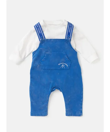 Angel & Rocket Baby Boy Ezra Pocket Dungaree With Bodysuit - Blue