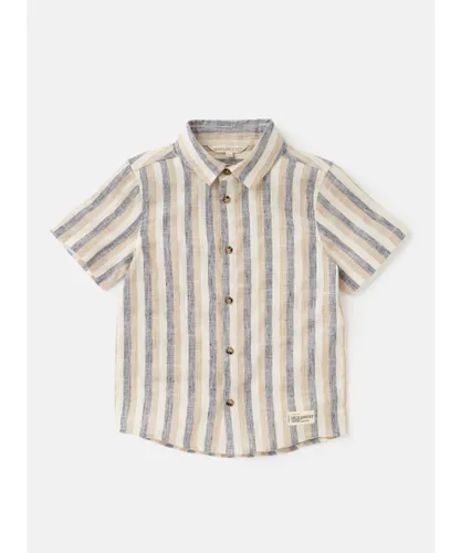 Angel & Rocket Boys Joaquin Stone Stripe Shirt Cotton