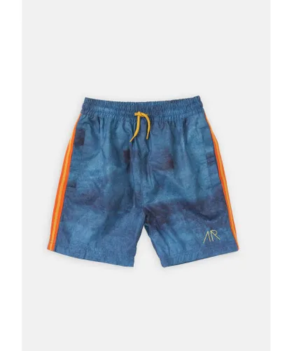 Angel & Rocket Boys Kane Tie Dye Printed Swim Shorts - Blue