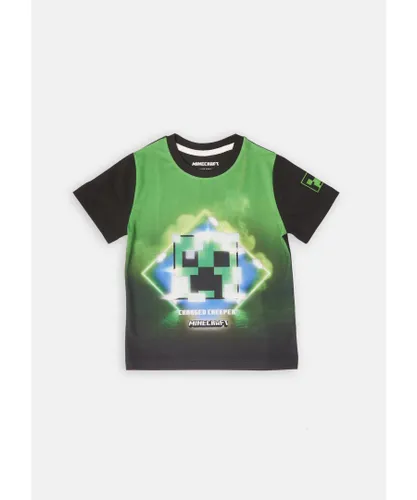 Angel & Rocket Boys Minecraft Black/Green T-shirt