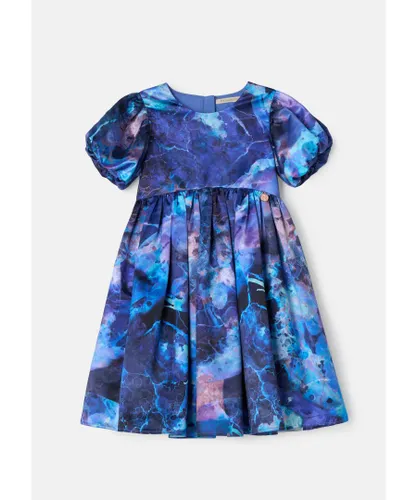 Angel & Rocket Girls Lucia Blue Galaxy Print Dress