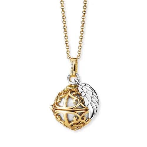Angel Whisperer Gold Plated White XS Soundball Necklace - Gold Plated