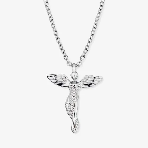 Angel Whisperer Silver Guardian Angel Necklace ERN-LILANGEL