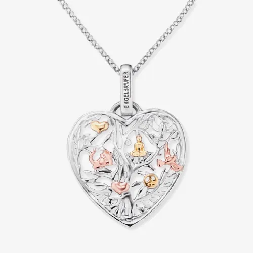 Angel Whisperer Three Colour Tree Of Life Heart Necklace ERN-HEARTTREE-TRICO
