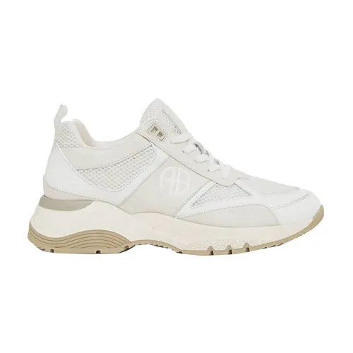 Anine Bing , Chunky Sole Mesh Sneakers in Beige, White, and Gray ,White female, Sizes: