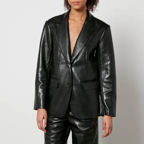 Anine Bing Classic Faux and Recycled Leather Blazer