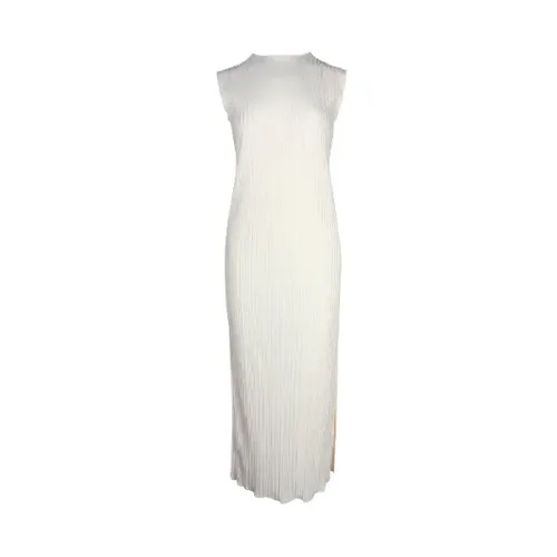 Anine Bing , Cream Polyester Pleated Shift Dress ,Beige female, Sizes: