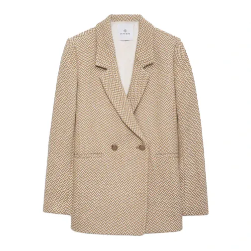 Anine Bing , Fishbone Blazer Tan Stylish Jacket ,Multicolor female, Sizes: