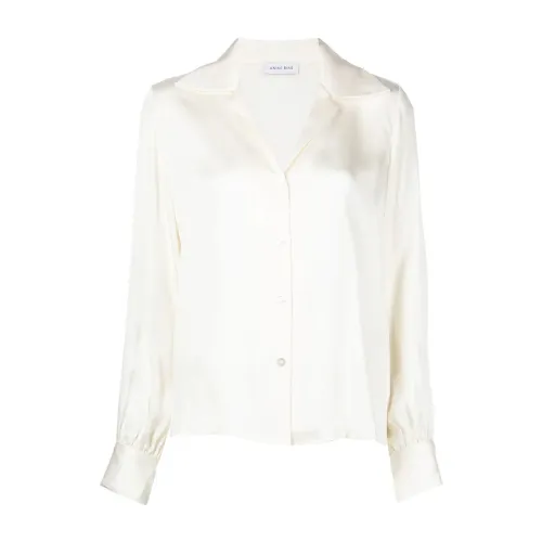 Anine Bing , Silk Ivory Mylah Shirt ,White female, Sizes:
