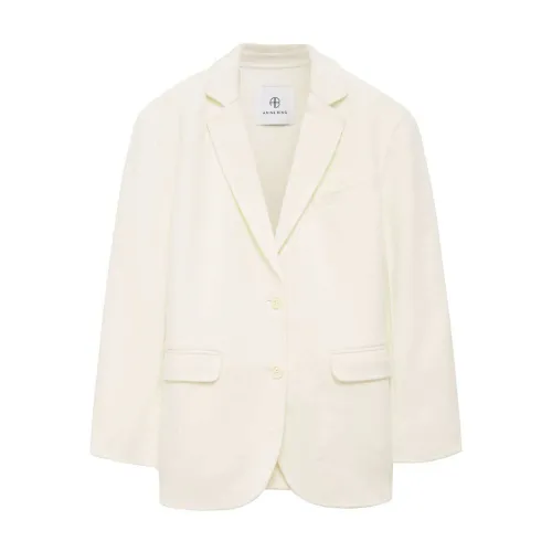Anine Bing , White Wool-Cashmere Blend Blazer ,White female, Sizes: