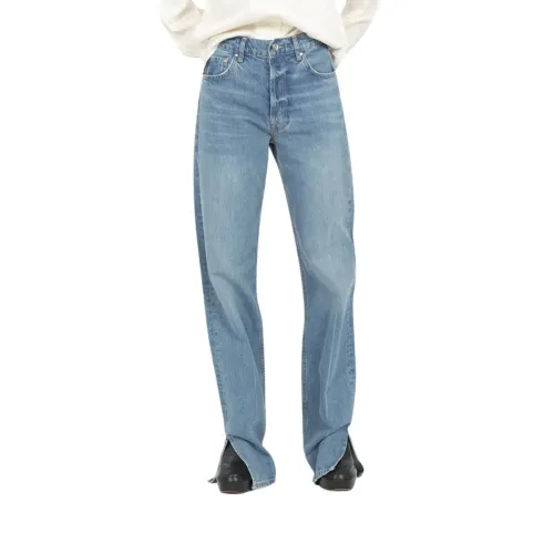 Anine Bing , Wide Leg Jeans with Button Closure ,Blue female, Sizes:
