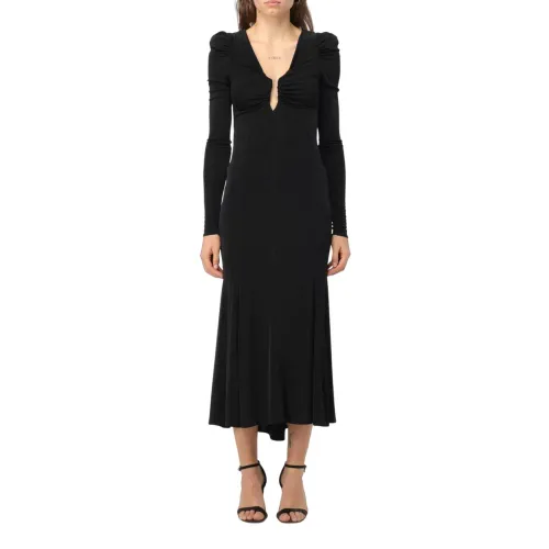 Aniye By , Black Midi Dress for Modern Women ,Black female, Sizes:
