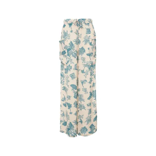 Aniye By , Blue Trousers for Women ,Blue female, Sizes: