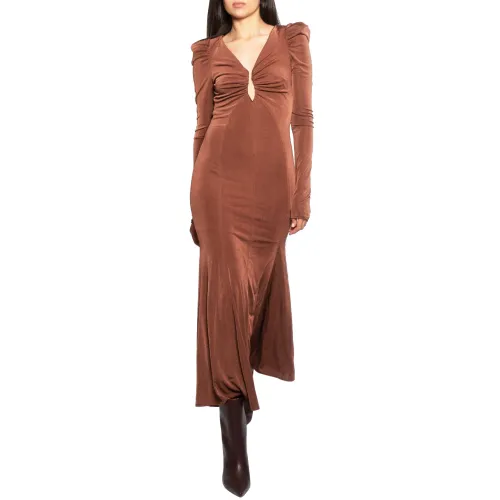 Aniye By , Brown Longuette Dress ,Brown female, Sizes: