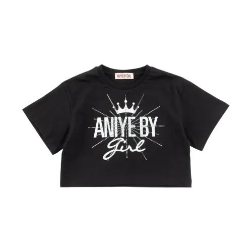 Aniye By , Short Sleeve T-Shirt ,Black female, Sizes: