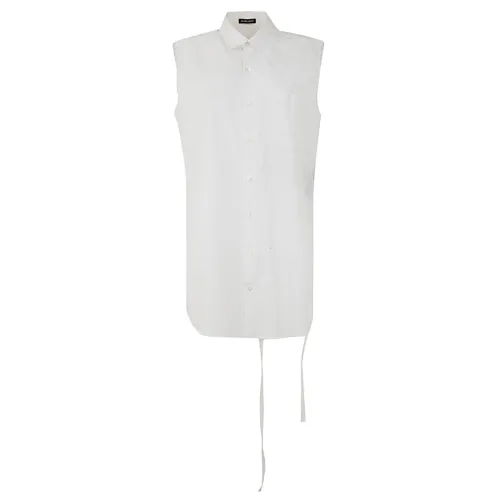 Ann Demeulemeester , Amelie Sleeveless Long High Comfort Shirt ,White female, Sizes: