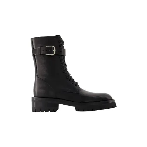 Ann Demeulemeester , Black Leather Boots ,Black female, Sizes: