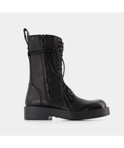 Ann Demeulemeester Womens Maxim Ankle Boots in Black Leather