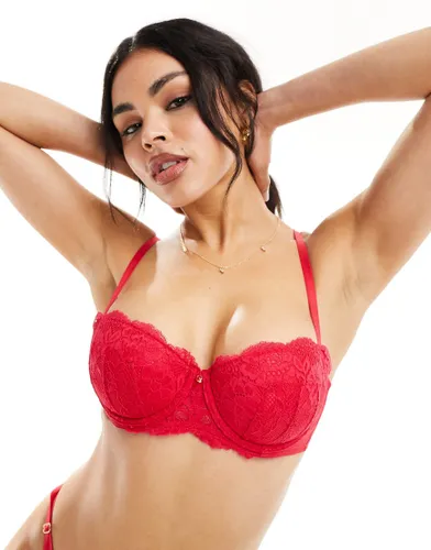 Ann Summers sexy lace balcony bra in red