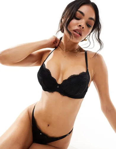 Ann Summers Sexy Lace padded plunge bra in black