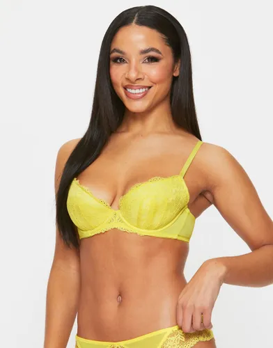 Ann Summers Sexy lace planet padded plunge bra in yellow