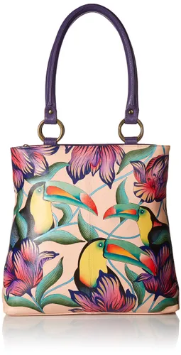 Anna by Anuschka Women's Leather Handpainted Large Shopper