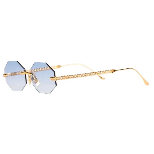 Anna Karin Karlsson , Octagonal Chain Nest Sunglasses ,Blue female, Sizes: