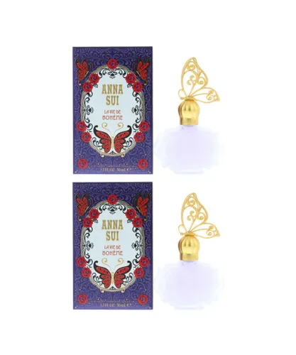 Anna Sui Womens La Vie De Boheme Eau de Toilette 50ml Spray For Her X 2 - One Size