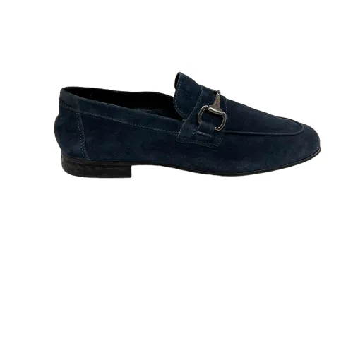 Antica Cuoieria , Blue Flat Shoes ,Blue male, Sizes: