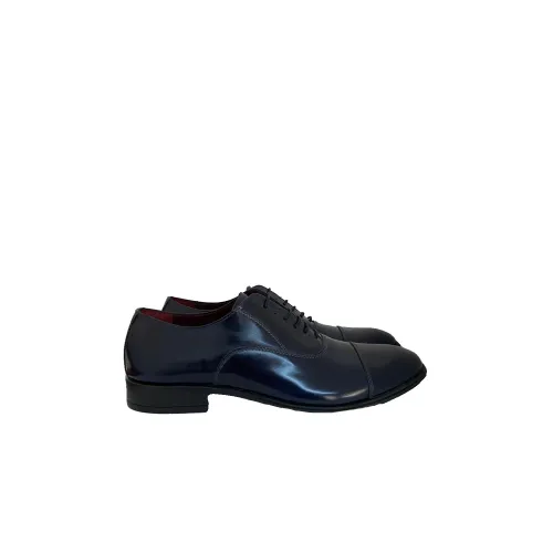 Antica Cuoieria , Flat shoes in classic style ,Blue male, Sizes: