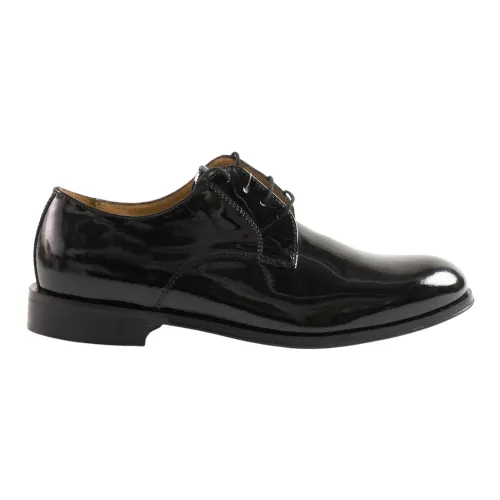 Antica Cuoieria , Flat Shoes in Patent Leather ,Black male, Sizes: