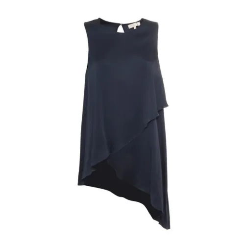 Antonelli Firenze , Blue Silk Blend Sleeveless Shirt ,Blue female, Sizes: