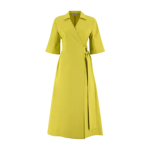 Antonelli Firenze , Criss Cross Stretch Cotton Dress ,Green female, Sizes: