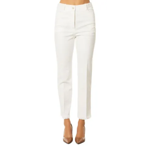 Antonelli Firenze , Tiramisu Cotton Blend Pants - White ,White female, Sizes: