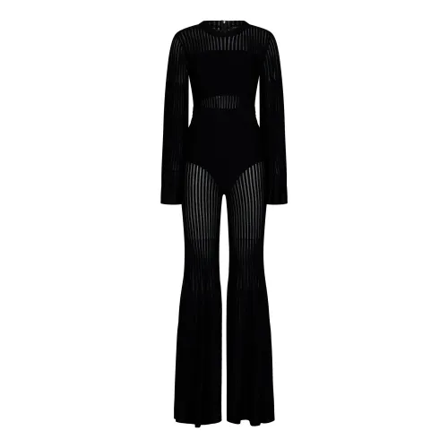Antonino Valenti , Black Striped Bell-Bottom Dress ,Black female, Sizes: