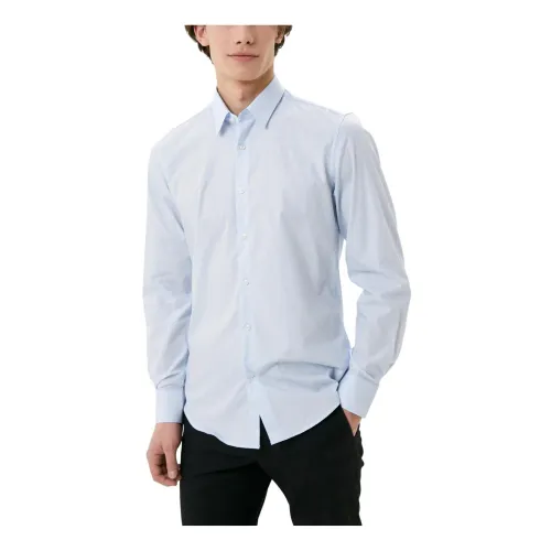 Antony Morato , Blue Cotton Round Neck Long Sleeve Shirt ,Blue male, Sizes: