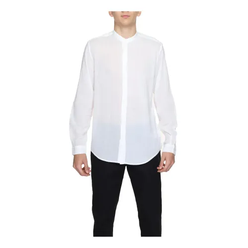 Antony Morato , Mandarin Collar Cotton Shirt ,White male, Sizes: