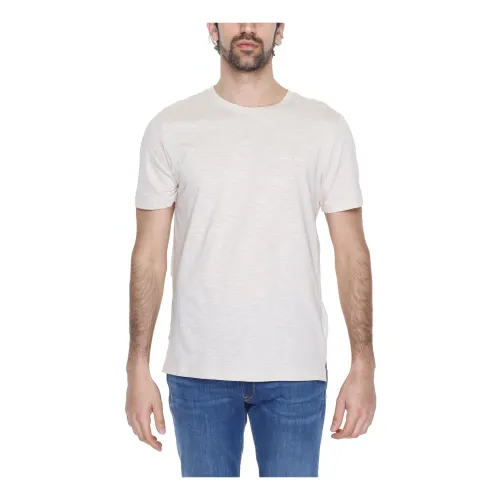 Antony Morato , Plain Cotton Round Neck T-shirt ,Beige male, Sizes: