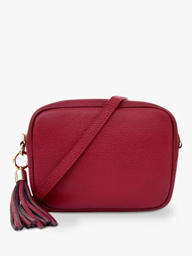 Apatchy Leather Crossbody Bag - Cherry Red - Female