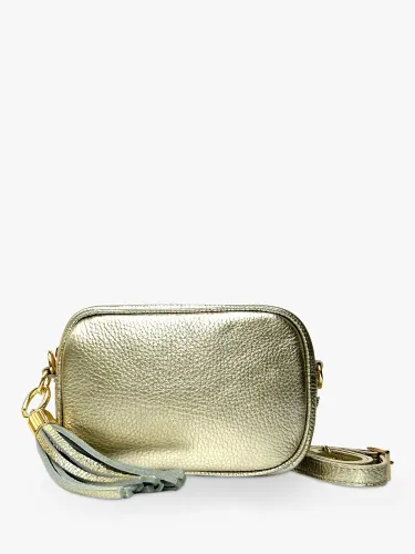 Apatchy The Mini Tassel Leather Crossbody Phone Bag - Gold - Female