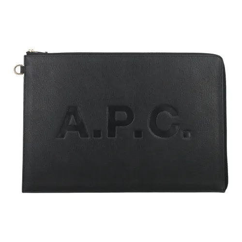 A.p.c. , Black Leather Document Bag ,Black female, Sizes: ONE SIZE