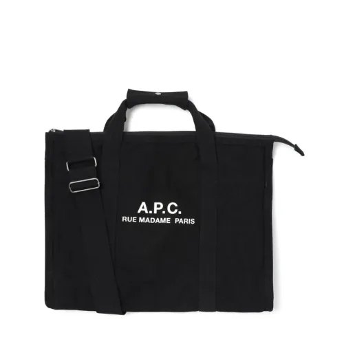 A.p.c. , Canvas Logo Print Gym Bag ,Black male, Sizes: ONE SIZE