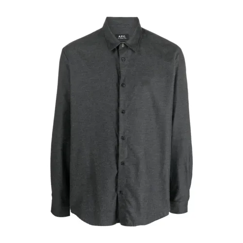 A.p.c. , Cotton Shirt, 100% Cotton ,Gray male, Sizes: